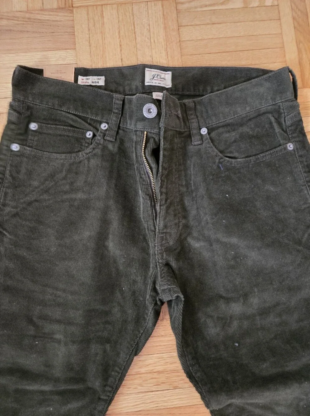 Brand New With Tags J Crew Men's Brown Corduroy Stretch Slim Jeans